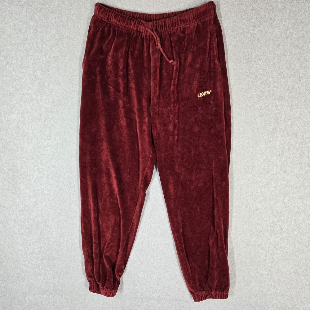 Levi's Women Pants M Red Laundry Day Baggy Jogger Sweatpants Loungewear